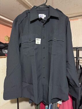 Elbeco TexTrop Uniform Shirt Mens 16.5 34 Navy Police Security Long Sleeve NWT